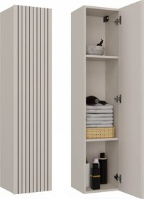 TIGO 1D fürdőszoba szekrény 31x29.5x135 cm függesztett, kasmír, fekete csíkos
