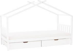 Ágy 2 konténerrál, fehér, ELISIA