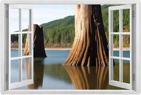 Poszterek 60x40 Fatörzsek a folyóban Hegyek