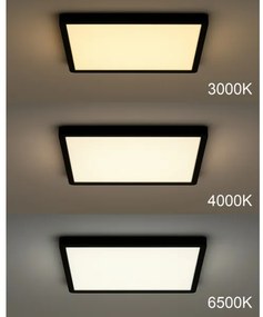 LED mennyezeti lámpa LED/40W/230V 3000/4000/6500K 50x50 cm fekete