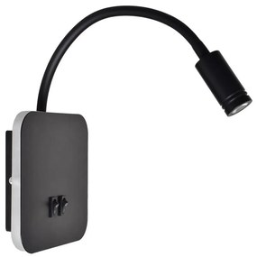 LED flexibilis fali lámpa BASE 1xLED/8W+1xLED/2W/230V fekete/ezüst