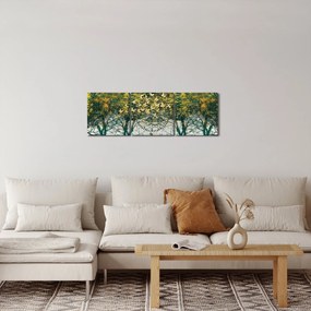 Kép - Szarvas a zöld erdőben (órával) (90x30 cm)