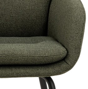 Khaki kárpitozott karfás étkezőfotel Dora – Actona