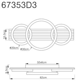 Globo 67353D3 - LED Mennyezeti lámpa TISHA LED/24W/230V 3000K 30x62 cm