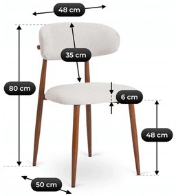 Elegáns Étkezőszék Dió/Világos Szürke Színben. FLAVIO