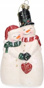 Dekorációs gömb "Hóember pár " SPB17034-9M03