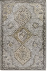 Teraszszőnyeg 155x230cm ,bézs-szürke lapos szövésű boho mintás