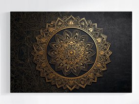 Poszter Mandala Fekete Arany Harmónia Wellbeing Zen 120x80