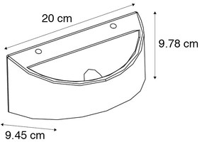 Rusztikus fali lámpa beton félkör alakú - Adelaide