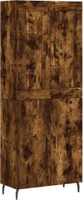 vidaXL füstös tölgy színű szerelt fa magasszekrény 69,5 x 34 x 180 cm