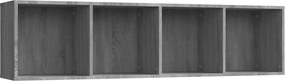 vidaXL szürke sonoma színű szerelt fa könyv-/TV-szekrény 143x30x36 cm