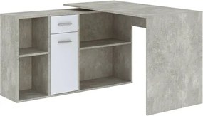 CARROLL 1 ajtós, 1 fiókos íróasztal | Beton + Fehér