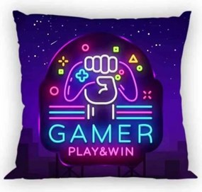 Gamer Neon párnahuzat 40x40 cm