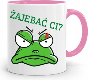 Rózsaszín Bögre Vicces Béka? Ajándék fényképes nyomtatással
