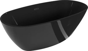 Mexen Eris szabadon álló kád 170 x 80 cm, fekete, fekete túlfolyó - 53441708070-70