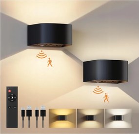 Fali lámpa Fulen fekete integrált Led fényforrás 5 W