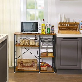 Konyhai állvány kihúzható kosárral TAYLOR 84x90 cm, rusztikus barna
