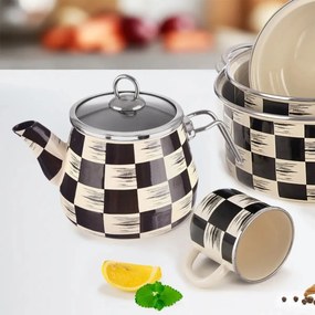 Orion Šachovnice Lem zománcozott teáskanna, 2 l