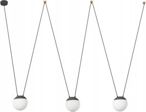 Faro Mine Glass Space 3L fĂŒggesztĂ©k, szĂŒrke, vĂĄltoztathatĂł foglalatĂș, E27, opĂĄl