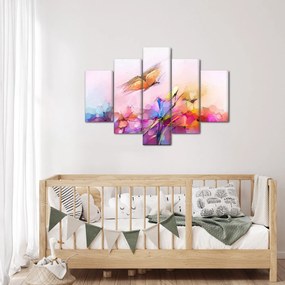 Kép - pillangó a virág felett, absztrakció (150x105 cm)