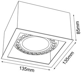 Brosline 1272 - CAGE spotlámpa 1xGU10/18W/230V fehér