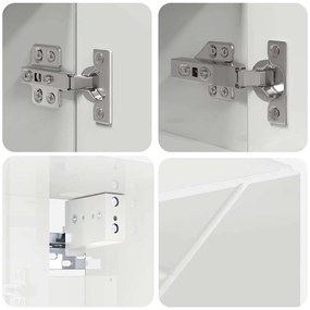 Fürdőszoba bútor szett 4 pcs Magasfényű fehér 61 x 35 x 64 cm