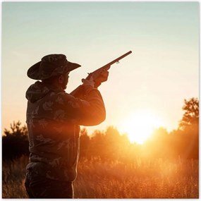 Poszterek 70x70 Sziluett Vadászok fegyverrel