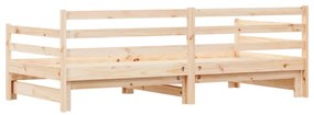 tömör fenyőfa kihúzható kanapéágy 90 x 200 cm