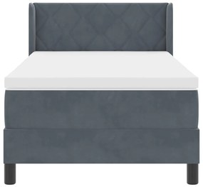 Boxspring Ágy Matracra Sötétszürke 90x200 cm Bársony
