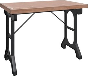 vidaXL tömör fenyőfa és vas étkezőasztal 110 x 65 x 82 cm