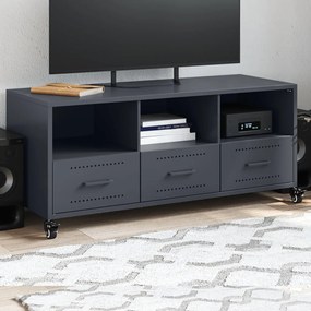 antracitszürke acél TV-szekrény 100,5 x 39 x 43,5 cm