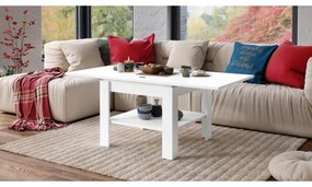 Fehér LIA kihúzható konferencia/étkezőasztal polccal