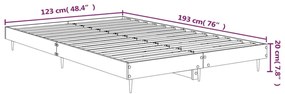 füstös tölgy színű szerelt fa ágykeret matrac nélkül 120x190 cm