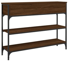 barna tölgyszínű szerelt fa tálalóasztal 100x25x75 cm