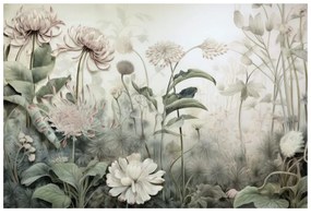 Öntapadó tapéta természettel borított virágok bézs kontraszttal