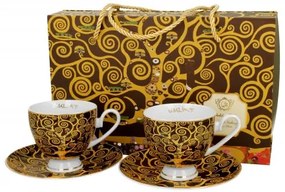 Gustav Klimt porcelán csésze két személyes szett díszdobozban Életfa 220 ml