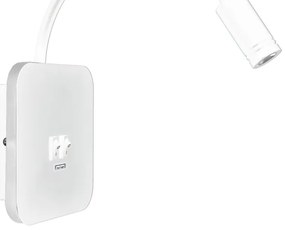 LED flexibilis fali lámpa USB-vel BASE 1xLED/8W + 1xLED/2W/230V fehér