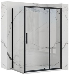 Rea Rapid Swing, sarokzuhanykabin 70 (ajtó) x 100 (fal) x 195 cm, 6mm átlátszó üveg, fekete profil, KPL-009921