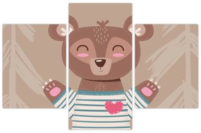 Kép - Mackó csíkos pólóban (90x60 cm)