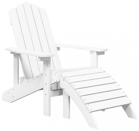 2 db fehér HDPE kerti adirondack szék lábtartóval