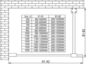 Erga Paris, Beépíthető zuhanyfal 110x200 cm, 8 mm-es matt üveg, fehér profil, ERG-V02-PARIS-110x200-FR-WH