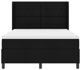 Boxspring Ágy Mattal és LED Fénnyel Fekete 140x200 cm Szövet