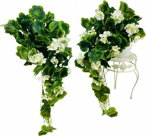 Mű Geránium Virág Füzér, Geránium Virágok, Lógó Virág Füzér 80 cm