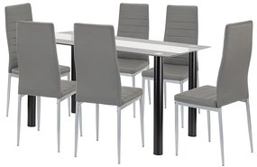 Denton 6+1 étkező garnitúra szürke-szürke