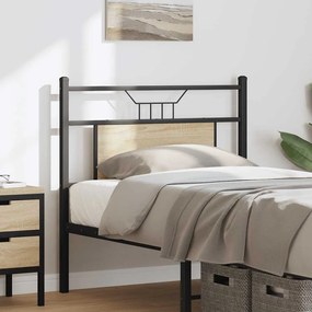 sonoma tölgy színű szerelt fa és acél fejtámla 90 cm