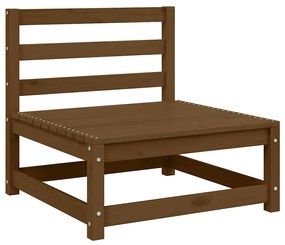 vidaXL tömör akácfa kerti középső kanapé krémszínű párnákkal