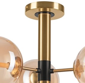 Csillár rúdon ROLLO 3xG9/5W/230V arany/füstös bézs