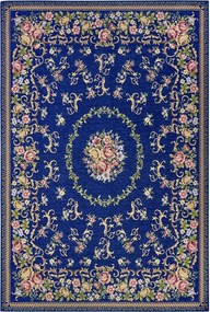 Szőnyeg, konyhai futószőnyeg 75x150cm, csúszásmentes, sötétkék, hagyományos mintás