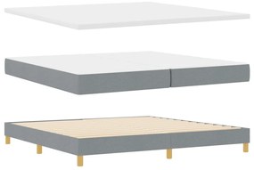 Boxspring Ágy Mattal &amp; Pad Light Grey 200x200 cm Szövet