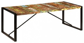 Tömör újrahasznosított fa étkezőasztal 220 x 100 x 75 cm